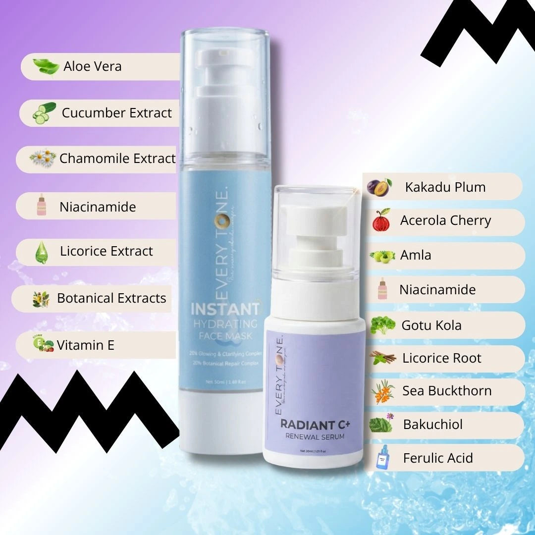 Instant Hydrating Face Mask & Radiant C+ Serum