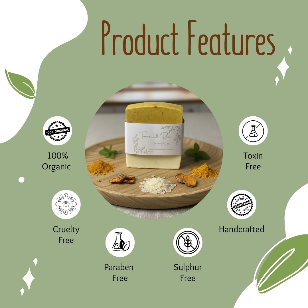 Turmeric and Rice Soap | Combo Pack of 3
