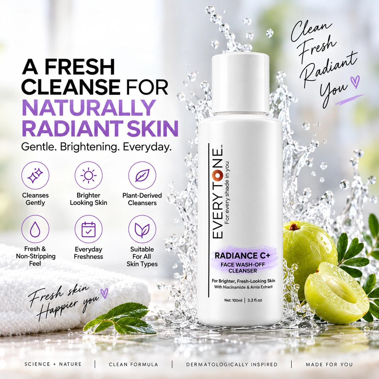 Radiance C+ face wash off cleanser