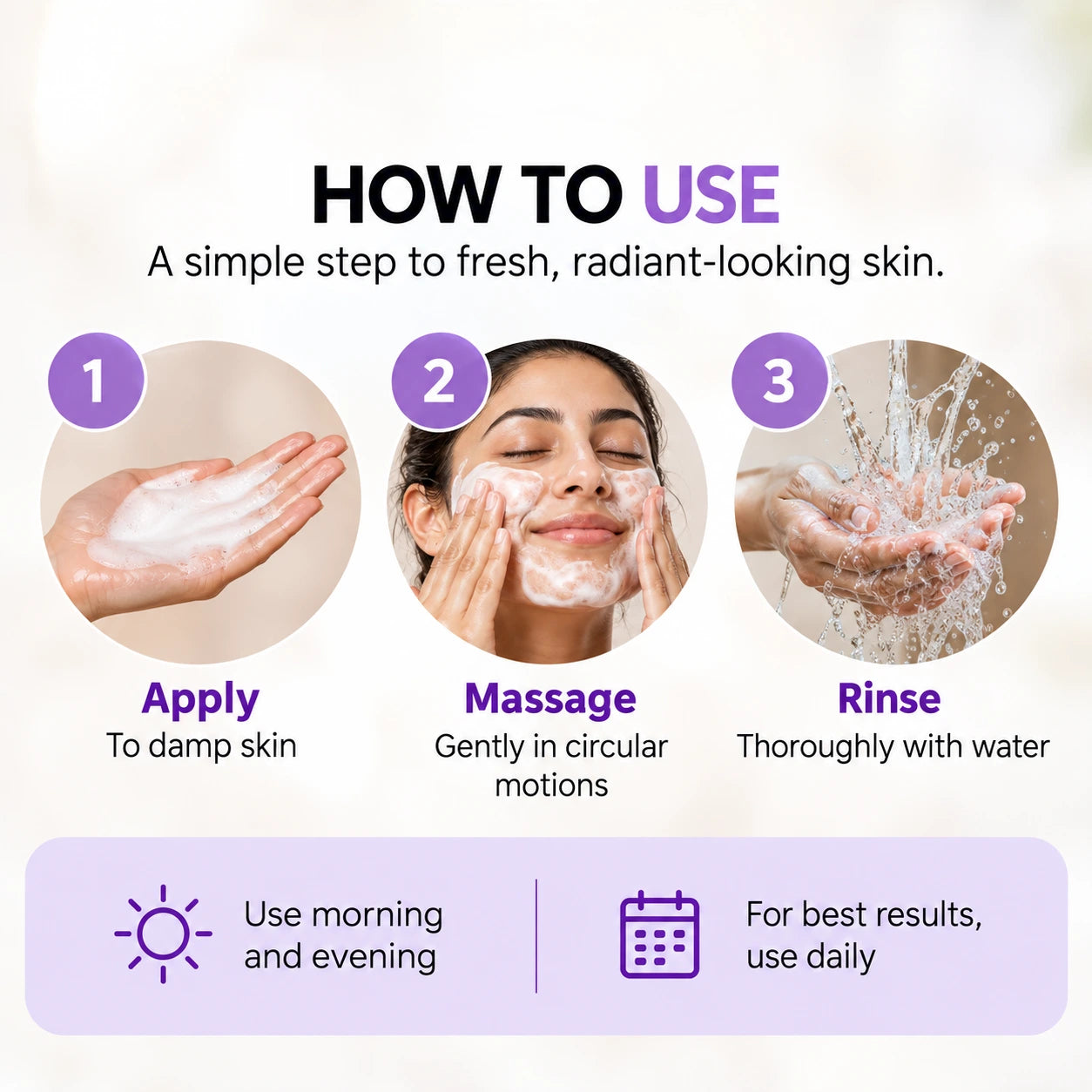 Radiance C+ face wash off cleanser uses